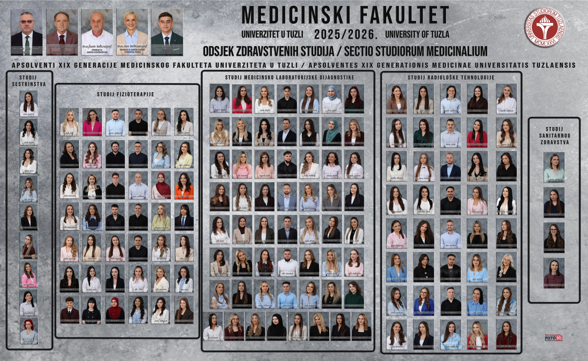 Predstavljamo XIX generaciju apsolvenata Odsjeka zdravstvenih studija Medicinskog fakulteta u Tuzli
